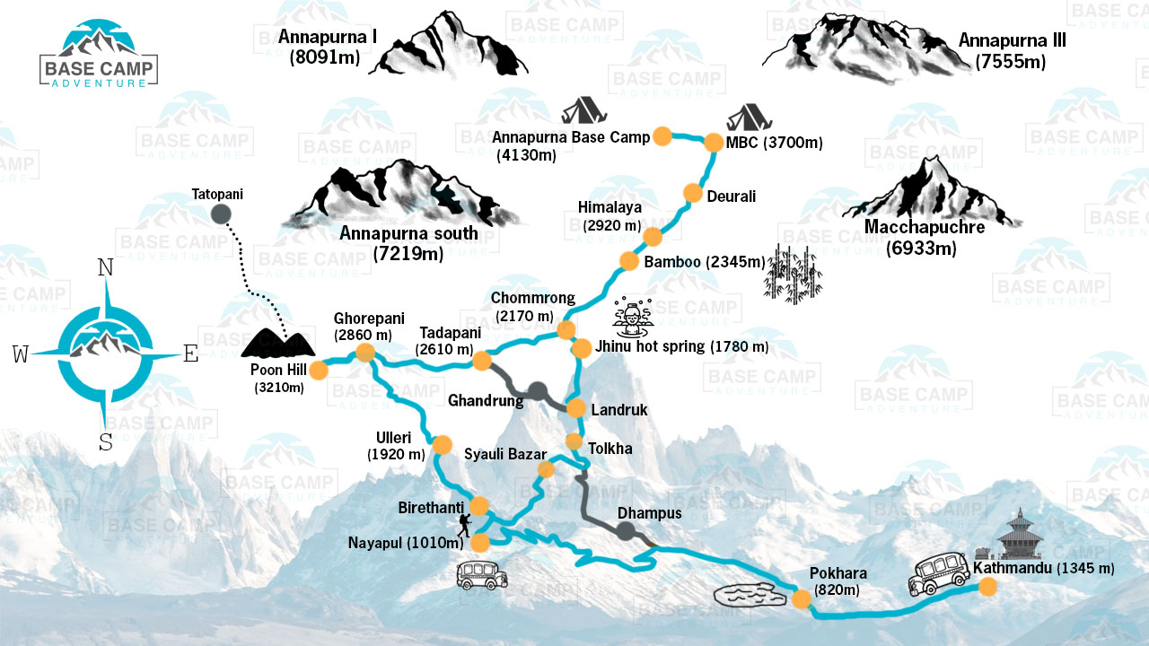 Annapurna Base Camp Trek Map